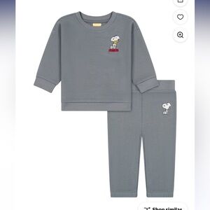 Peanuts Gray Snoopy Knit Loungewear Set